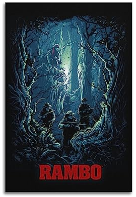 ELedvb First Blood Rambo Dschungel Camouflage Leinwand Poster Dekorative Malerei Leinwand Wandposter und Kunstbild Druck Moderne Familie Schlafzimmer Dekor Poster 08x12inch (20x30cm)