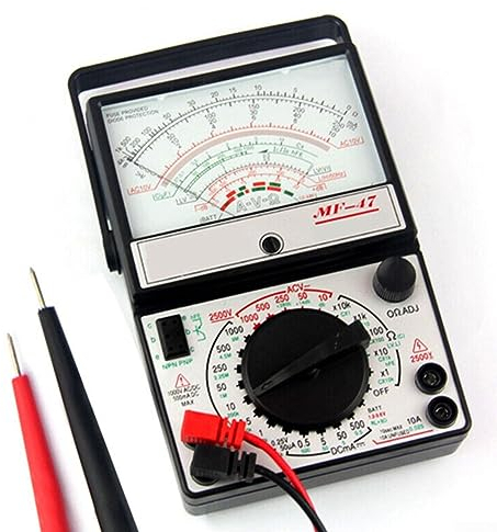 RANRAO Multimetro analogico, Tester multimetro puntatore, multimetro analogico MF-47 voltmetro amperometro ohmmetro Tester Batteria, Tensione Corrente Resistenza Test Strumento Digitale