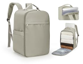 SZLX Zaino Ryanair 40x20x25 Bagaglio a Mano Donna Borse da Cabina per Easyjet da Viaggio Uomo Borsa da Viaggio Cabina Aereo Zaino Laptop 14 Pollici Impermeabile Travel Backpack Grigio Marrone