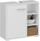 IDIMEX Meuble sous lavabo Nistos Rangement de Salle de Bain avec 1 Porte et 3 étagères Blanc