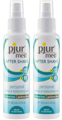 pjur med AFTER SHAVE - Pflegespray für Frauen und Männer - mit Aloe Vera zur sanften Hautpflege - effektiv gegen Rasurbrand - 100ml (2er Pack)