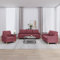 UTSRABFA Couch Wohnlandschaft Lounge Set Sofa Bed 3-TLG. Sofagarnitur mit Kissen Weinrot Stoff Geeignet für Schlafzimmer, Esszimmer, Wohnungen, Lofts