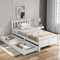 Aptliton Wooden Solid White Pine Storage Bed with Drawers Bed Furniture Frame for Adults, Kids, Teenagers 3ft Single (White 190x90cm)
