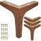 La Vane 4er Set Metall Möbelfüße (15cm Höhe) Walnuss - Diamant-Dreieck Design für Schrank, Sofa, Couch & Regal | Stabile Ersatzbeine mit Schrauben | Einfache DIY Montage
