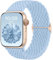 CeMiKa Cinturino Intrecciato Compatible per Apple Watch 42mm 41mm 40mm 38mm,Sport Nylon Ricambio Elastica Cinturini per iWatch Series 10 9 8 7 6 SE 5 4 3 2 1 Ultra 2/Ultra, Donna Uomini,Azzurro chiaro