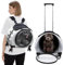 PETCUTE Zaino Trolley per Cani Gatti,Buona Ventilazione,Zaino per Gatti con Tappetino Rimovibile,Comoda Maniglia,Pieghevole Trasportino Gatto con Ruote per Cani Piccoli Gatti Medi Fino 7.5 KG