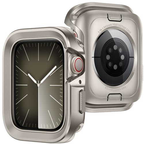ZZDZZ 2 en 1 Funda Compatible con Apple Watch SE Series 6/5/4 44mm, Dura Metál Bumper Resistente Arañazos Protección Carcasa para Apple Watch 44mm (Original)