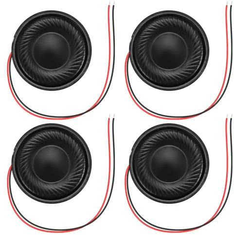 Flcivsh 4 Pieces Haut-parleurs d'aimant Mini Diffuseur Interne magnetique pour PC Portable 2800Hz 8Ohm 1W Diametre 30mm - Noir