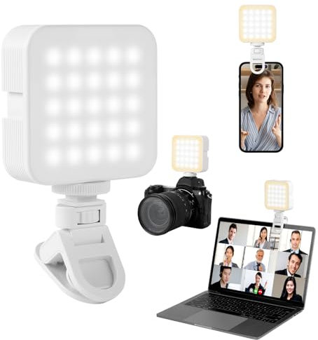 Romon 97 LED Video Light, 3000-6000K 3 Modos de luz led portatil, 10 Niveles Regulable CRI95+ portátil Light, Luz de vídeo RGB para teléfono, iPhone, Android, iPad, Laptop