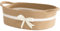TIMEYARD Aufbewahrungskorb, Geschenkkorb Leer, Baumwolle Organizer Korb für Handtücher, Snacks, Hundespielzeug, Korb Geflochten, Deco Korb für Kinderzimmer, 33 x 25 x 12 cm, Khaki
