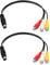 sourcing map 2PCS S Video Cable 0.9ft, 4 Pin S-Video Male to 3 RCA Female Composite Adapter Converter Transfer for TV Receiver Monitor