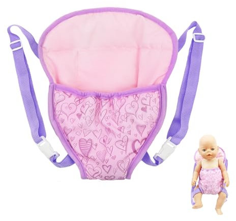DHWEKU Porte bébé Poupée,Sac à Dos Porte-bébé Accessoire pour poupée pour Poupée de 14-18 Pouces-Rose (poupée Non Incluse)