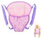 DHWEKU Babypuppentrage,Rückentrage mit verstellbaren Trägern für Babys, Tragepuppenzubehör für Kinder, Puppezubehör für 14-18 Zoll Puppengurt, Kuscheltiertrage für kleine Mädchen,rosa-violett