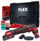 FLEX Mini Akku Poliermaschine PXE 80 10.8-EC/2,5 | Auto Profi Poliermaschinen Set mit Ladegerät + 2 Akkus + 30mm & 75mm Teller + Zubehör | exzentrisches & rotatives Arbeiten