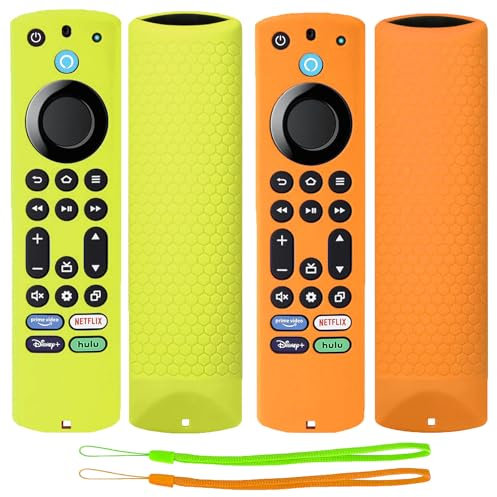 TOKERSE Silikon-Schutzhülle für Fire TV Stick 4K Max 2. Generation, Toshiba, Insignia, Pioneer, Omni Serie, Fire TV, Alexa, Sprachfernbedienung, verbesserte Anti-Rutsch-Schutzhülle mit Umhängeband