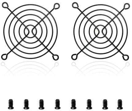 DVUIYYL 2 PCS 80mm Fan Grill pc 80mm Fan Bracket Grill (Black)