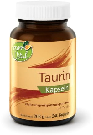 KOPP Vital® Taurin Kapseln 1000 mg, 240 Kapseln | 240 Vegane Kapseln – 100% Reines Taurin – Hochdosiert & Premiumqualität – Ohne Zusatzstoffe – Made in Germany - 268 g