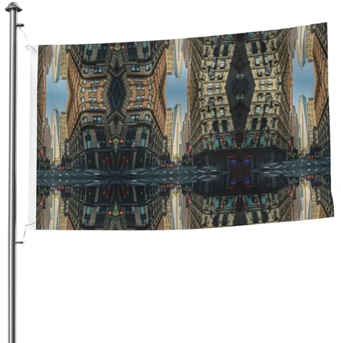 1,5 x 2,4 m doppelseitige Streets of New York City Flagge mit Ösen dekorative Flagge Terrasse Veranda Gruppenveranstaltung Schild Flagge
