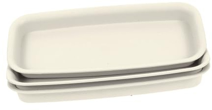 TOBBOMEY 3 Pièces Plateaux Rectangulaires Fuite pour Pots de Fleurs Plastique Beige Bases Pratiques pour Jardinage Intérieur et Extérieur Protège Sols et Meubles des Éclaboussures