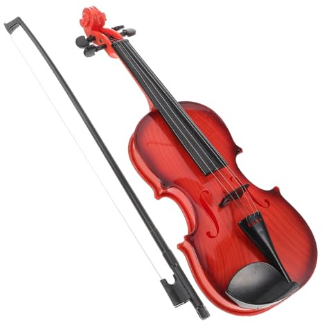 Violino Giocattolo a Batteria Realistico, Set 3 Pezzi Marrone | Plastica, per Attività Musicali e Role Play, Portatile, per Bambini e Giovani Principianti