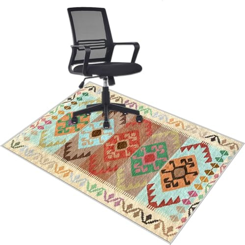 Xiaputcr Bodenschutzmatte Bürostuhl Unterlage Gaming Teppich Stuhl Unterlage Schreibtisch Teppich rutschfest Floor Protections Mat Computerstuhl Teppiche Für Parkett Laminat Hartböden 60 x 100 cm