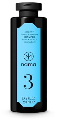 NAMA Anti-Schuppen Shampoo 250ml – Tiefenreinigendes Haarshampoo gegen Haarausfall für Damen & Herren – Anti Hair Loss & Hair Growth Shampoo mit Sellerie, Klette & Salbei – Vegan & Ohne Silikone