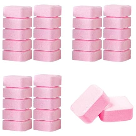 30 Stück WC-Tabs, WC Reinigungstabs, Toilettenreiniger Tabs, WC Tabs Toilette Extra Sarke – Extra Toilettenreinigertabs gegen Kalk & Urinstein, für Gründliche WC-Reinigung, Rosa, Niedrige Blasen