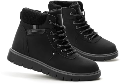 GLAMORA Botines de Invierno para Mujer, Botas de Nieve con Pelo, Cómodas y Antideslizantes, Cremallera Lateral y Cordones