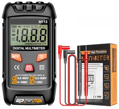 M113 Digitalmultimeter, automatischer Erkennungstester, Wechselstrom-Gleichstrom-Spannung, Strom, Widerstand, Kapazität, Frequenzmessgerät, professionelles elektrisches