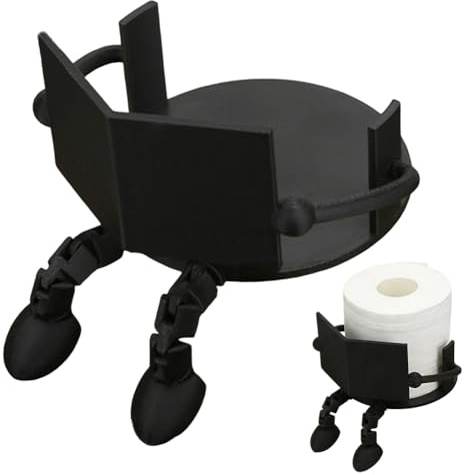 Toilet Roll Holder, Toilet Roll Organizer Funny Toilet Paper Holder Free Standing Bathroom Creative Shaped Cartoon Toilet Paper Holder Restroom Holder for Paper Bathroom Accessory (Black)