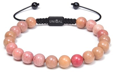 UNIQAL | Damen Armband Perlen Set Naturstein | Edelstein Armbänder mit Tigerauge Lapislazuli Hämatit Onyx Lava Unisex | Verstellbar | Geschenk Armband Männer Schmuck