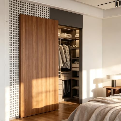 96,5 cm verdecktes Schiebetür-Hardware-Kit mit Soft-Close, unsichtbarer Wandhalterung, Schienensystem, passend für 76,2 cm - 86,4 cm Öffnung, robustes Aluminium, Tür nicht im Lieferumfang enthalten