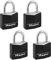 Master Lock 131Q Vorhängeschlösser aus Aluminium, gleichschließend, Schwarz, 4 Stück (1 Stück)