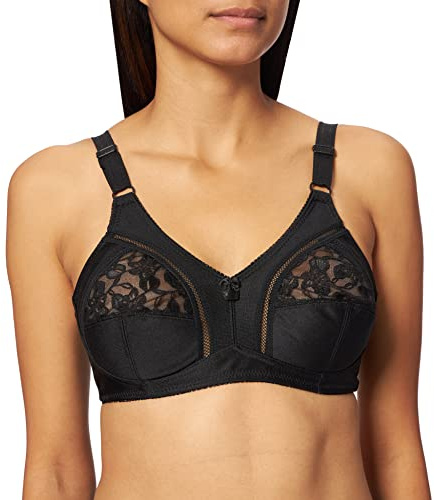 Sassa Women's Soft-BH Funktion Plain Soft Cup Everyday Bra, Black (Schwarz 00500), 44D (Manufacturer Size: 100D)