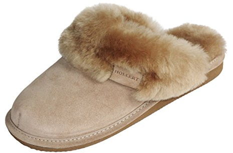 Hollert Leather Lammfell Hausschuhe - Malibu Damen Pantoffeln Fell Schuhe, Beige, 38 EU