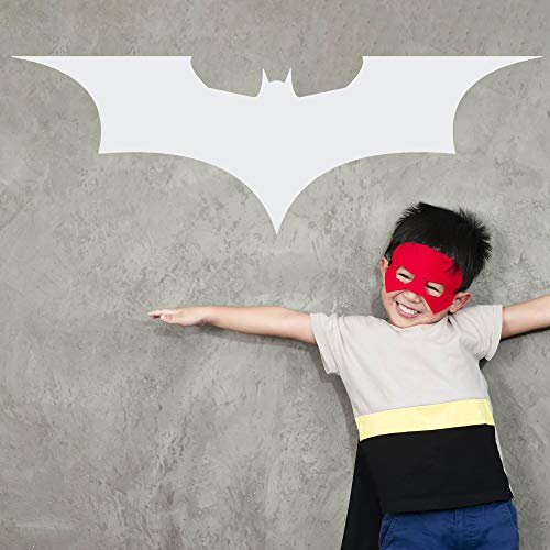 Batman Auto Sticker Aufkleber Dark Knight Gotham Arkham Logo Autoaufkleber (30cm B x 9,9cm H S, Weiss)