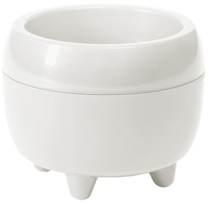 Pot de Fleurs Rond Ø 30 cm, 6,5L – Design élégant avec Pieds – Pot Crème avec Trou de Drainage – Idéal pour l'intérieur et l'extérieur