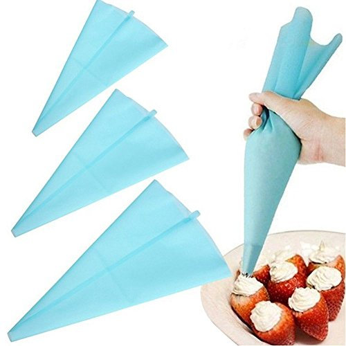 DADA Resuable Icing Piping Bags Silicone Pastry Bag and Pastry Decorations Bags for Cream,Cookie, Cupcake and Dessert Decoration,Pack of 4