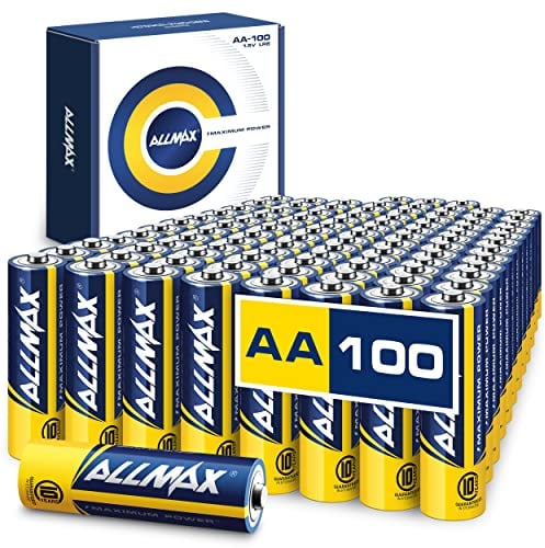 Allmax AA (LR6) Maximum Power Alkaline Double A Batteries (100 Count) – Ultra Long-Lasting, Leakproof Design, 10-Year Shelf Life, Maximum Performance (1.5V)