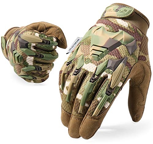 WTACTFUL Taktische Handschuhe,Tatical Gloves,Motorrad Handschuhe,Herren Touchscreen Motorradhandschuhe für Mountainbike, Motorcross,Klettern,Security,Wandern,Motorrad,Jagd Tarnung XL