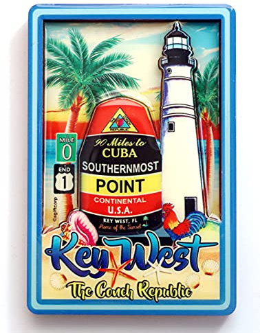 Key West Florida Magnet für Boje und Leuchtturm, zweilagig, MDF, 5,7 x 8,9 cm
