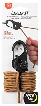 Nite Ize NCJSA-29-R3 Aluminum Tie Down Mechanism with Carabiner, Black