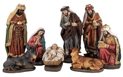 DRW Klassische neapolitanische Krippe, 6 Teile aus Harz, 25 cm