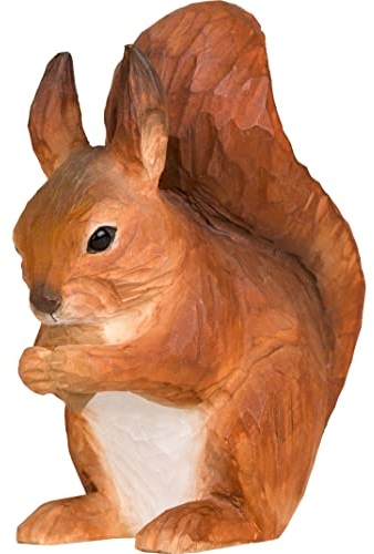 WILDLIFEGARDEN Wildlife Garden WG5942 Rotes Eichhörnchen - Handgeschnitzter Tierfigur aus Holz