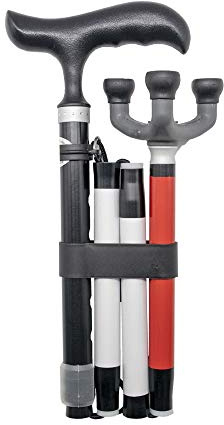 84cm - 96cm Gehstöcke Höhenverstellbar, Ausziehbarer Gehstock,Faltbar, 4-teilig Blinden- Gehstöcke,Weiße Stock 4ZG-01BEO