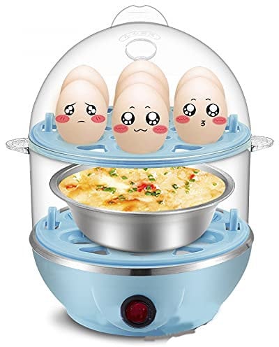 Siqi Deluxe Rapid Egg Cooker: Electric, 12 Capacity for Hard Boiled, Poached, Scrambled, Omelets, Steamed Vegetables, Seafood, Dumplings & More, with Auto Shut Off Feature, H