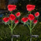 NEWNEN Solar Lights Outdoor Garden, 2 Pack Garden Lights Solar Powered Waterproof with 10 Bigger Red Rose, Waterproof Garden Flower Lighting Outdoor Ornament for Lawn Patio Pathway Party Wedding