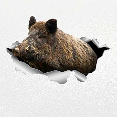 PBHYDK 2 Stücke Wildschwein Auto Aufkleber - Glänzend, Wasserdicht, Braun Oder Grau, Tier, Naturrealistisch, Autoaufkleber