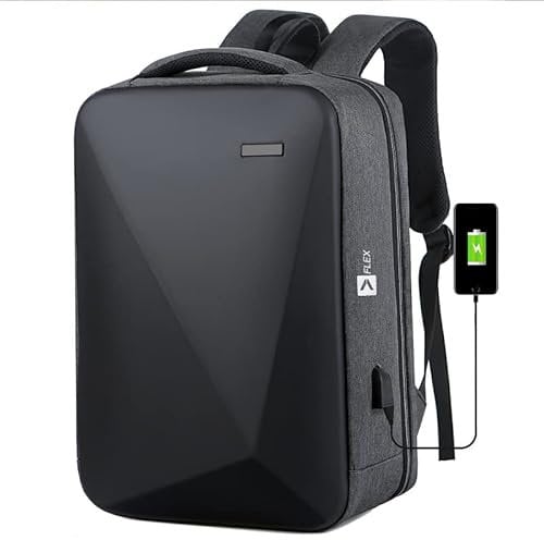 Sac à dos antivol pour ordinateur portable 16 avec interface de chargement USB, serrure intégrée, sac à dos étanche pour ordinateur universitaire, garçons et filles, noir avec fermetures éclair