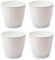 AC - Pack de 4 Macetas Redondas con Plato - Diseño Wind (Ø 19 cm) - Fabricado en plástico - Ideal para jardín Exterior, terraza o balcón - Color Blanco Roto